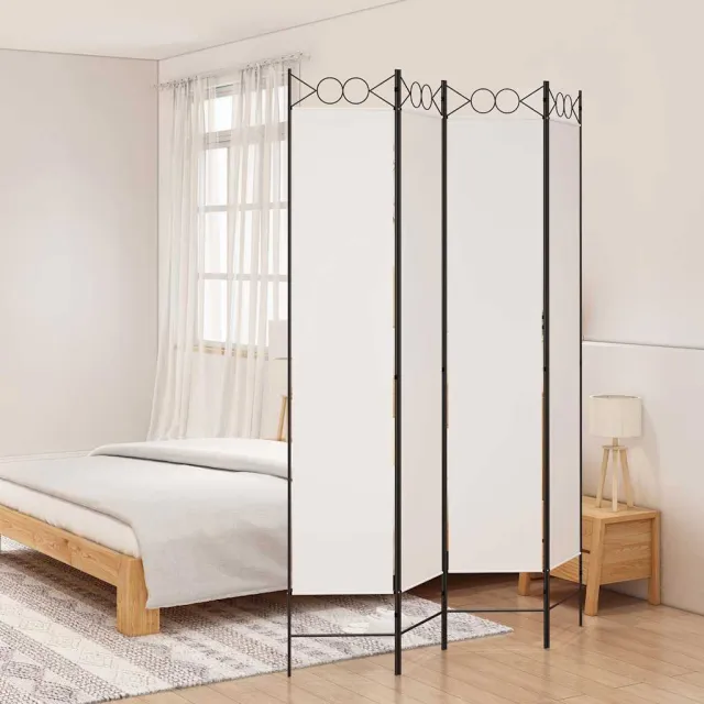 vidaXL Kamerscherm met 4 panelen 160x220 cm stof wit, foto 2