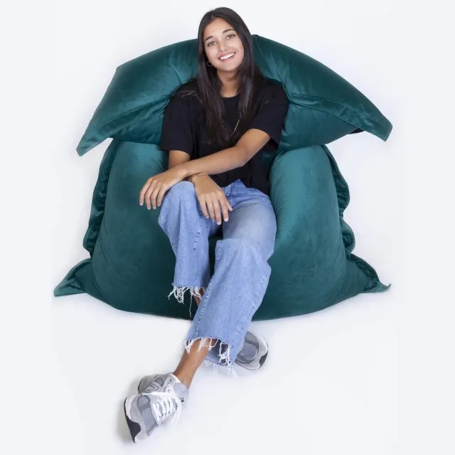 Sit On It ZINKAS VELVET Zitzak - Multifunctioneel - Modern - Bosgroen - Ruimtebesparend - Lichtgewicht ZINKAS VELVET - bosgroen
