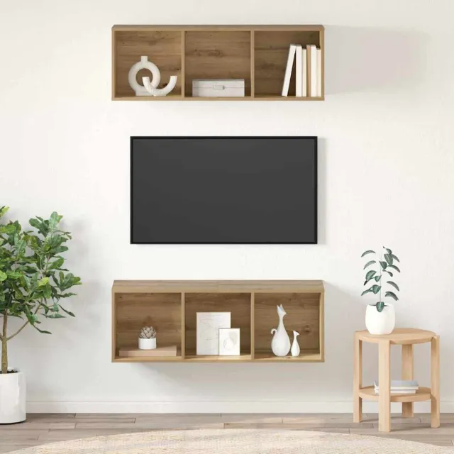 vidaXL Tv-meubelset 2 st 37 x 37 x 107 cm Artisan Eiken Bruin