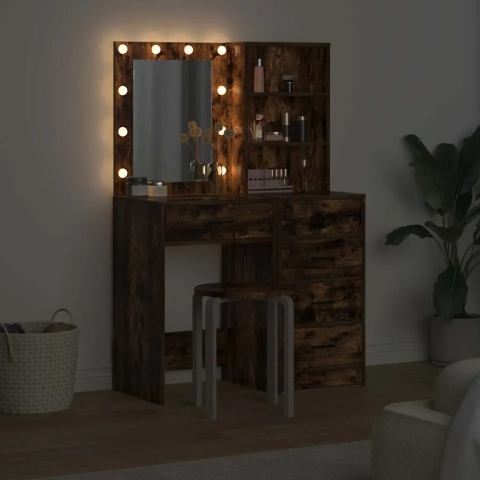 vidaXL Plafondtafel 2 st Bruin 50 x 41 x 135 cm Bewerkt hout, foto 3