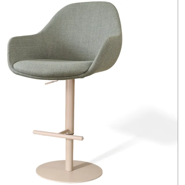 Nolon Niva-Mae draaibare tulp barkruk saliegroen - verstelbaar - beige onderstel