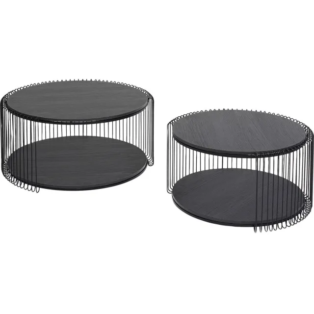 Kare Design Salontafel Wire Double zwart hout (2/Set) Kare Design