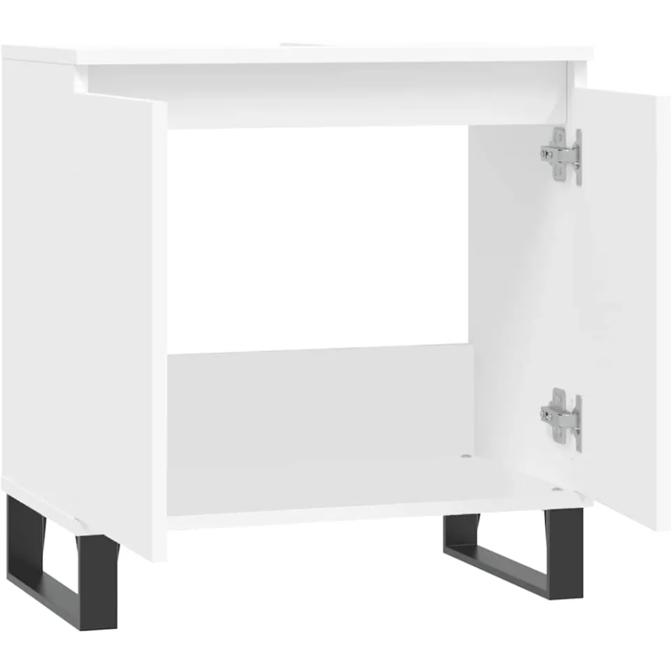 vidaXL Badkamerkast 58x33x60 cm bewerkt hout wit, foto 4