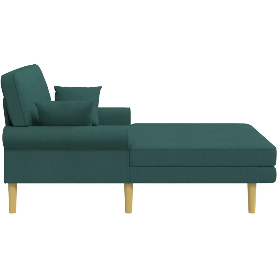 vidaXL Chaise longue Donkergroen Stof groen, foto 4