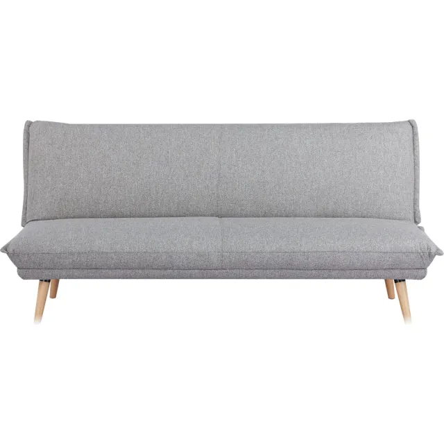 Sleepking Slaapbank / Sofa Bed - Nayla - Zacht Luxe Stof - Grijs - Houten Design Poten