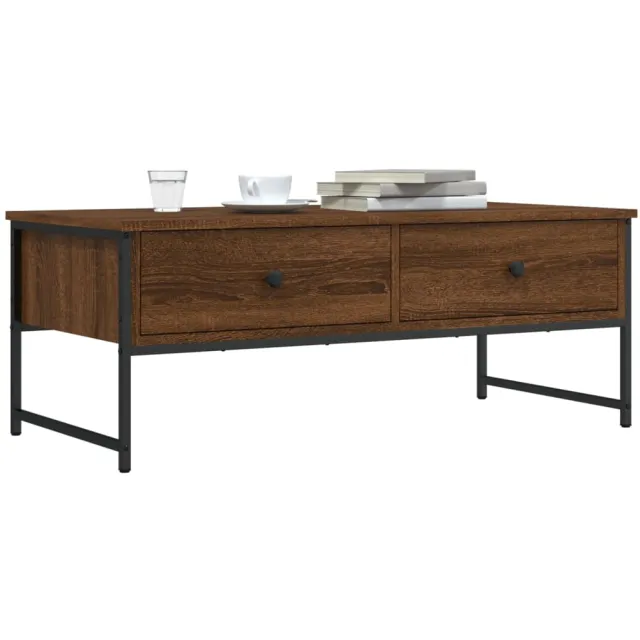 vidaXL Salontafel 101x49x39,5 cm bewerkt hout bruin eikenkleur