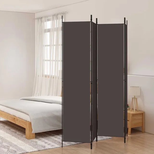 vidaXL Kamerscherm met 4 panelen 200x220 cm stof bruin, foto 2