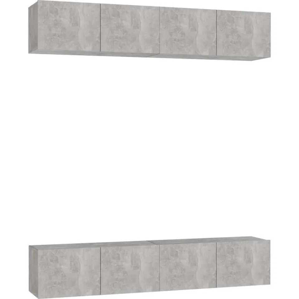 vidaXL Tv-meubelen 4 st 80x30x30 cm bewerkt hout betongrijs grijs, foto 3