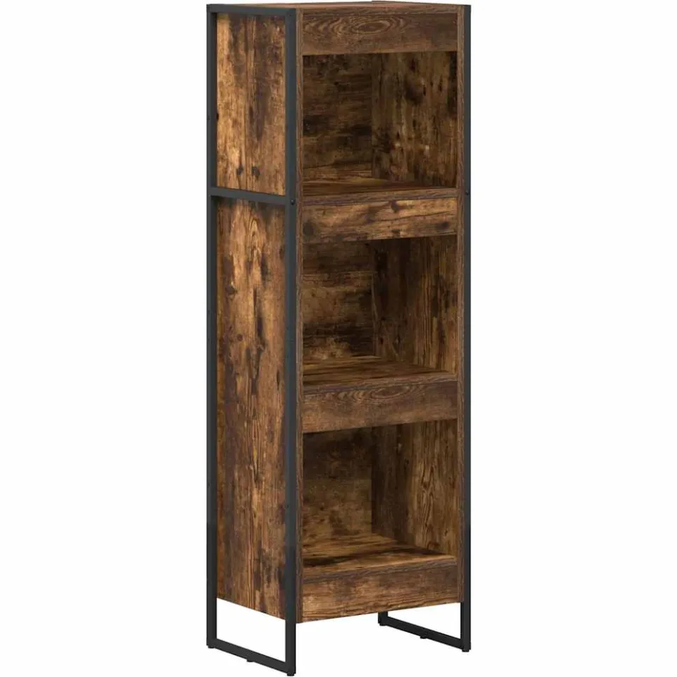 vidaXL Boekenkast 40 x 30 x 121 cm Bewerkt hout Rook Eik bruin, foto 3