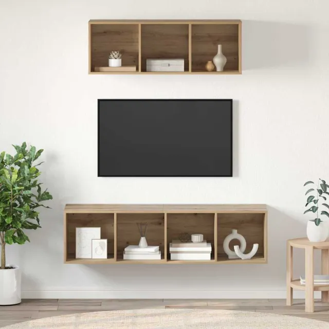 vidaXL Tv-meubelset 2 st Artisan Eiken Bewerkt hout Bruin