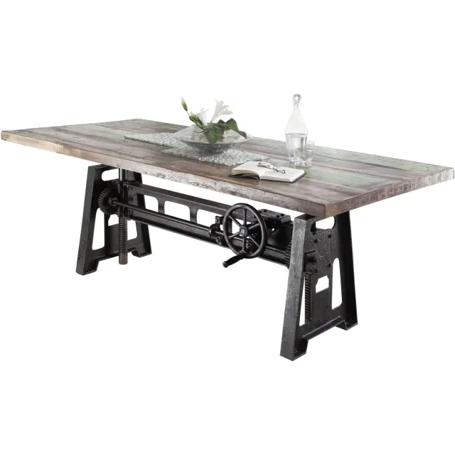 MASSIVMOEBEL24 .DE INDUSTRIAL #23 eettafel veelkleurig gelakt massief hout sloophout 200x100x75 cm (BxTxH)