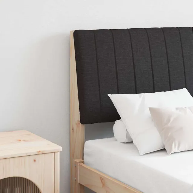 vidaXL Gestoffeerd hoofdbord Zwart 135 cm Massief grenenhout Bruin
