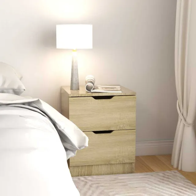 vidaXL Nachtkastjes 2 st 40x40x50 cm bewerkt hout sonoma eikenkleurig, foto 2