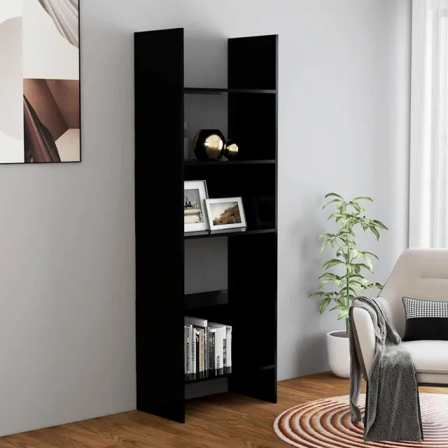 vidaXL Boekenkast 60x35x180 cm bewerkt hout zwart, foto 2