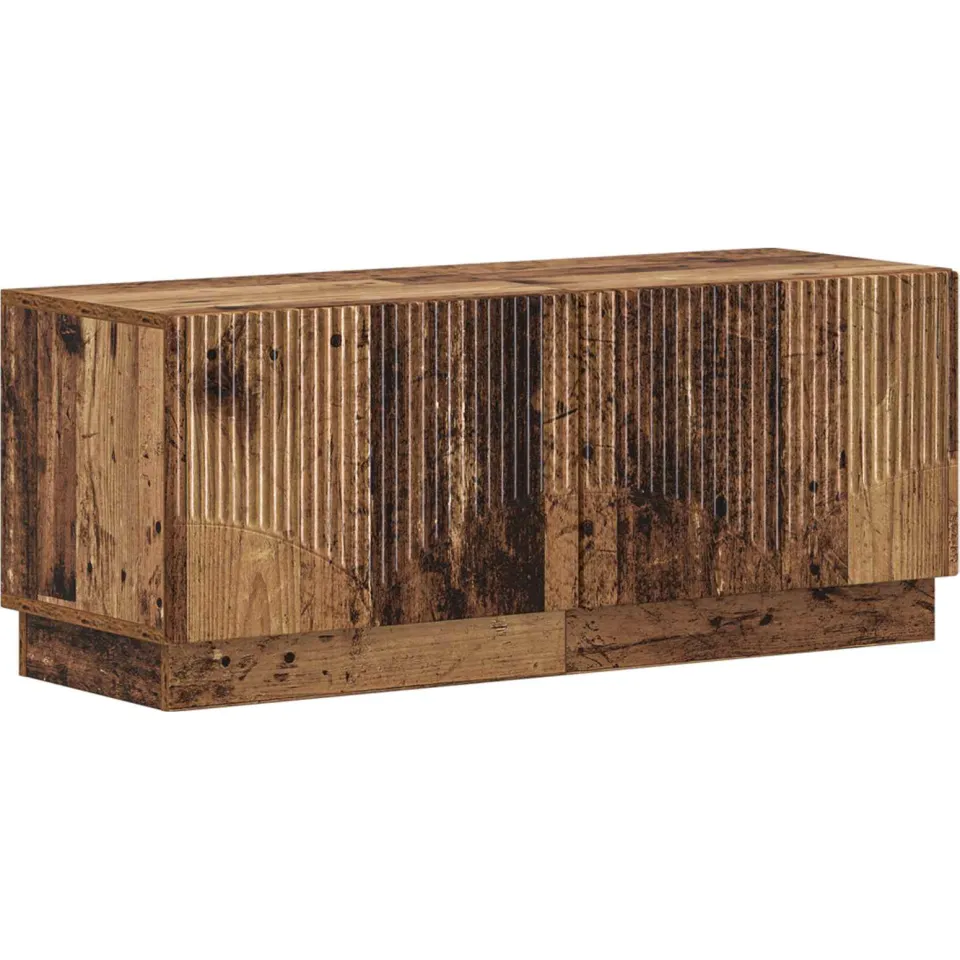 vidaXL LED tv-meubel HOORN 3 st Oud hout Bewerkt hout bruin, foto 4