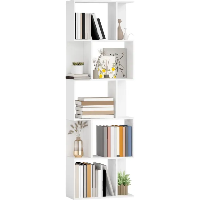 Homcom Boekenplank - Spaanplaat - 60x24x184,5cm - Wit