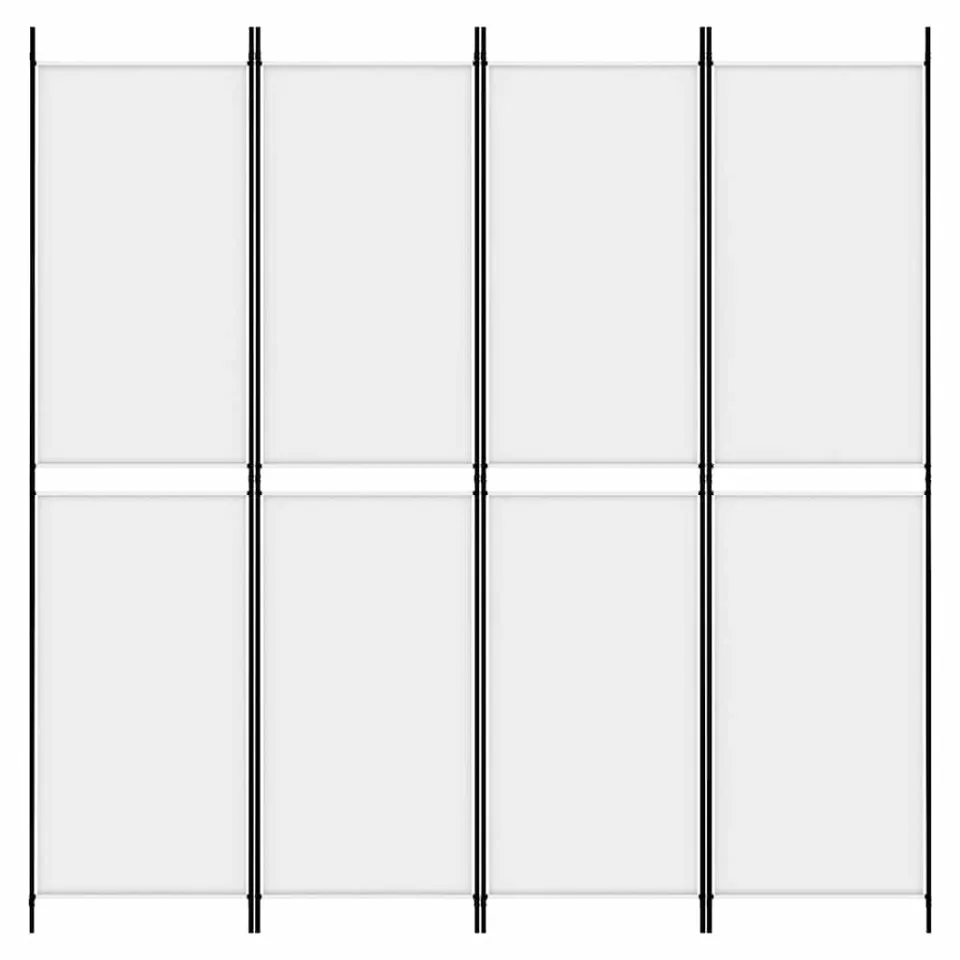 vidaXL Kamerscherm met 4 panelen 200x220 cm stof wit