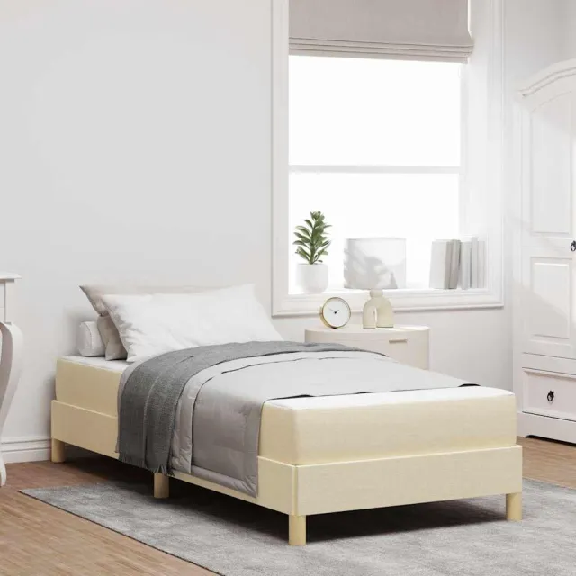 vidaXL Boxspringbed met matras Crème 100 x 200 cm Stof