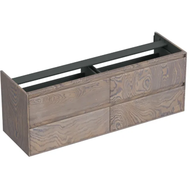 Forzalaqua Onderkast Forzalaqua Reno 160x51x60 Cm 4 Lades Softclose Eiken Silver Grey Bruin
