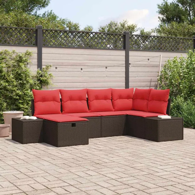 vidaXL Tuin Sofa Set 6 st Bruin poly rattan, foto 2