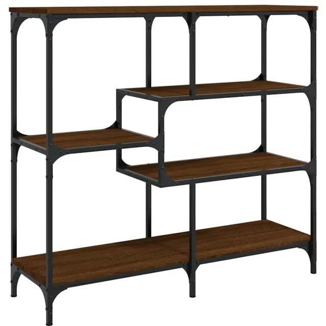 vidaXL Wandtafel - 103x32x95 - cm - bewerkt - hout - bruin - eikenkleur bruineiken