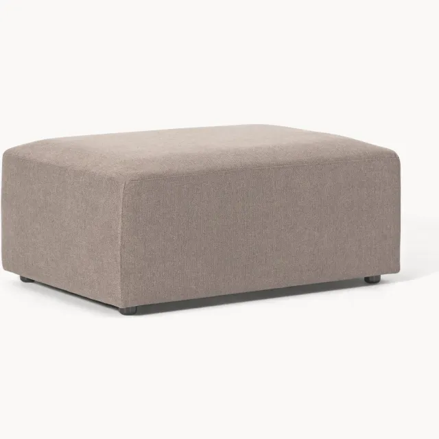 Westwing Collection Voetenbank Melva, B 99 x D 72 cm taupe