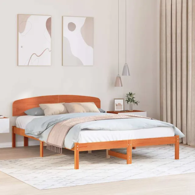 vidaXL Bedframe Wasbruin 150 x 200 cm Massief grenenhout