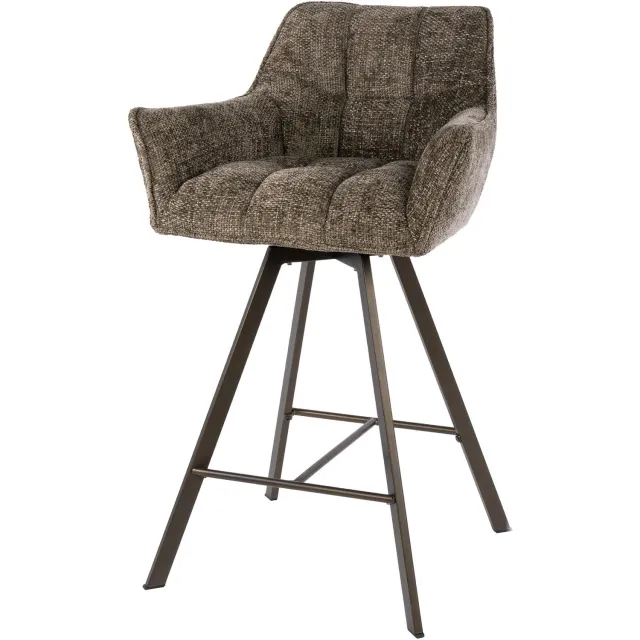 Nest of Nora Set van 2 - Nest of Nora Barstoelen Elda - Draaibaar - Taupe-bruin / barkruk / barstoel met nosag-vering