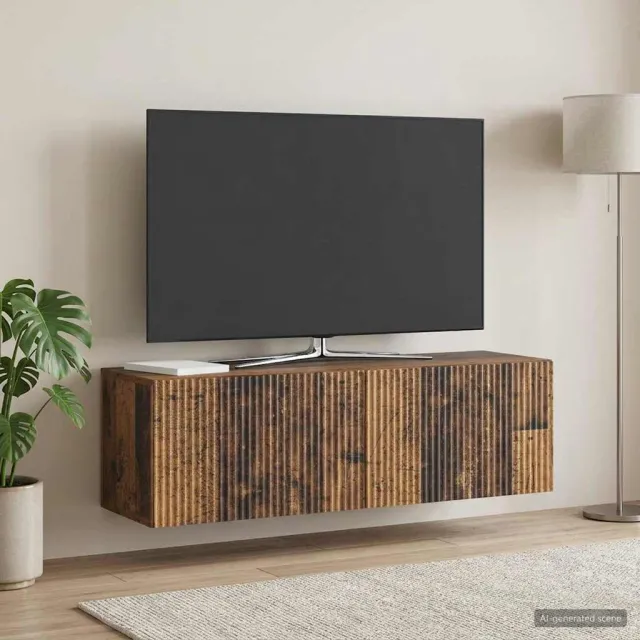 vidaXL Wandbeugel TV-kast 98 x 31 x 30 cm Oud hout Bewerkt hout Bruin