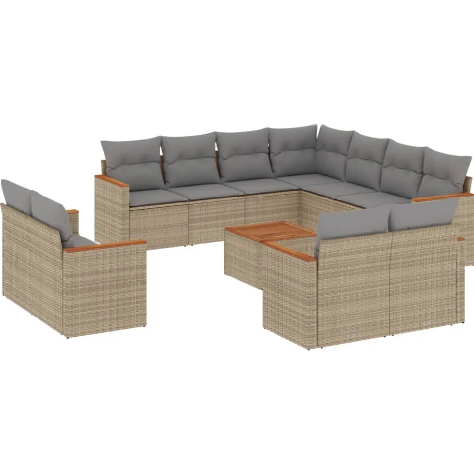 vidaXL Patio Sofa Set 12-zits Beige and Grey, foto 3