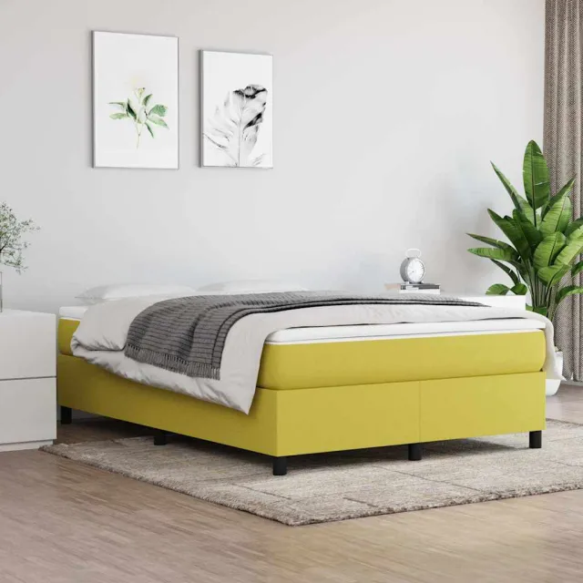 vidaXL Boxspring bed 140x190 cm stof groen