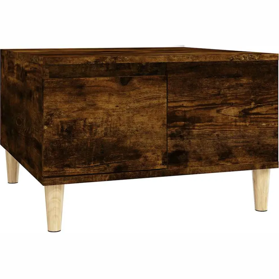 vidaXL Salontafel 55x55x36,5 cm bewerkt hout gerookt eikenkleurig Bruin