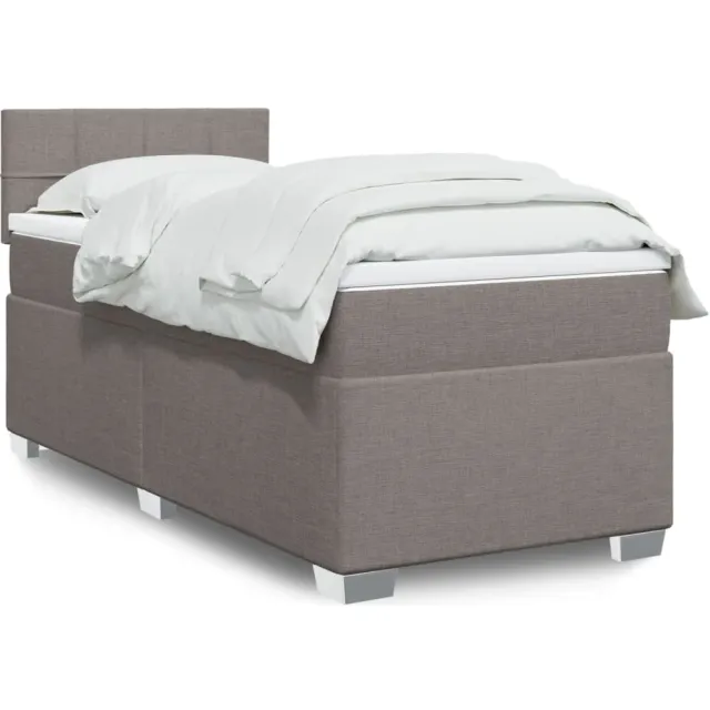 vidaXL Boxspring met matras stof taupe 90x200 cm