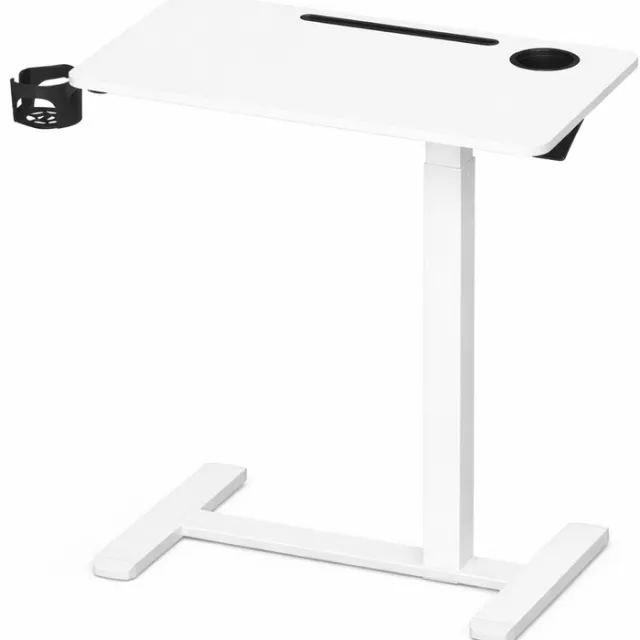Sello! bijzettafel op wielen – bank – banktafel – bed – telefoonhouder – bekerhouder – in hoogte verstelbaar tussen 65/102 cm Wit