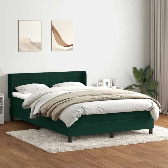 vidaXL Boxspring met matras fluweel donkergroen 160x220 cm groen