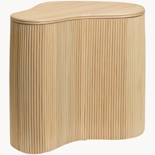 Ferm Living Handgemaakte rotan bijzettafel Isola met opbergruimte Beige