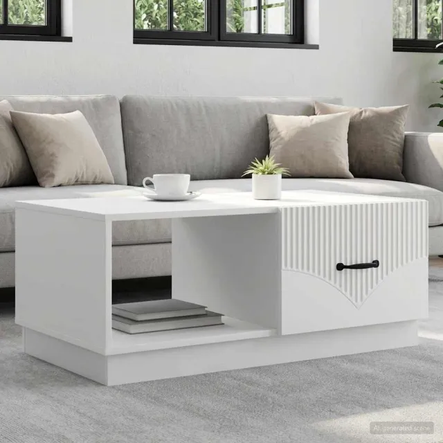 vidaXL Salontafel Wit 90 x 50 x 37 cm Bewerkt hout, foto 2