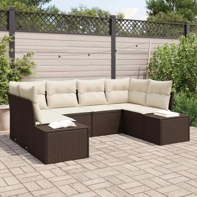 vidaXL Tuin Sofa Set 6 st Bruin poly rattan, foto 2