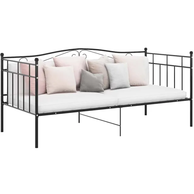 vidaXL Slaapbank metaal zwart 90x200 cm