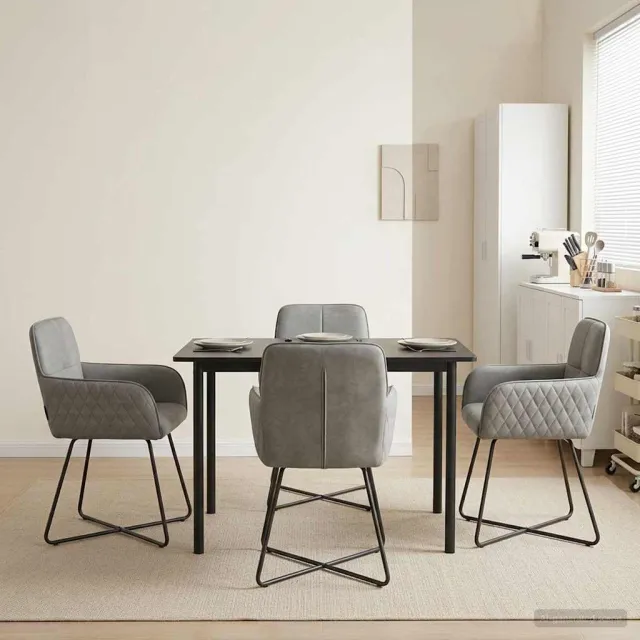 vidaXL Eettafelstoelen 4 st fluweel Lichtgrijs 59 x 56,5 x 86 cm