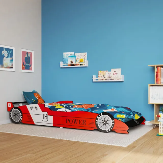 vidaXL Kinderbed raceauto rood 90x200 cm, foto 2