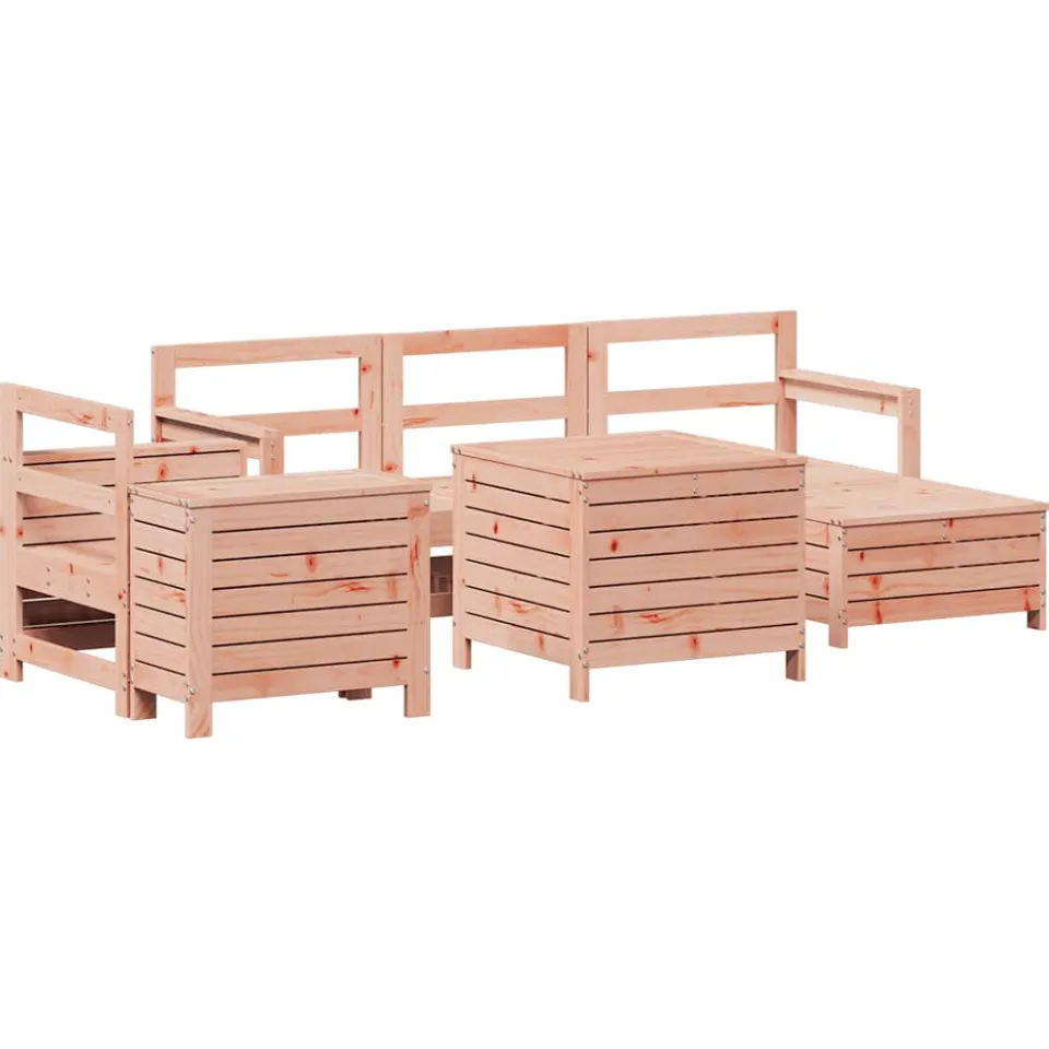 vidaXL 7-delige Loungeset massief douglas vurenhout Bruin