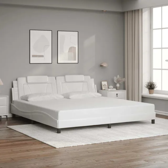 vidaXL Bedframe "Viana" zonder matras kunstleer wit 200x200 cm