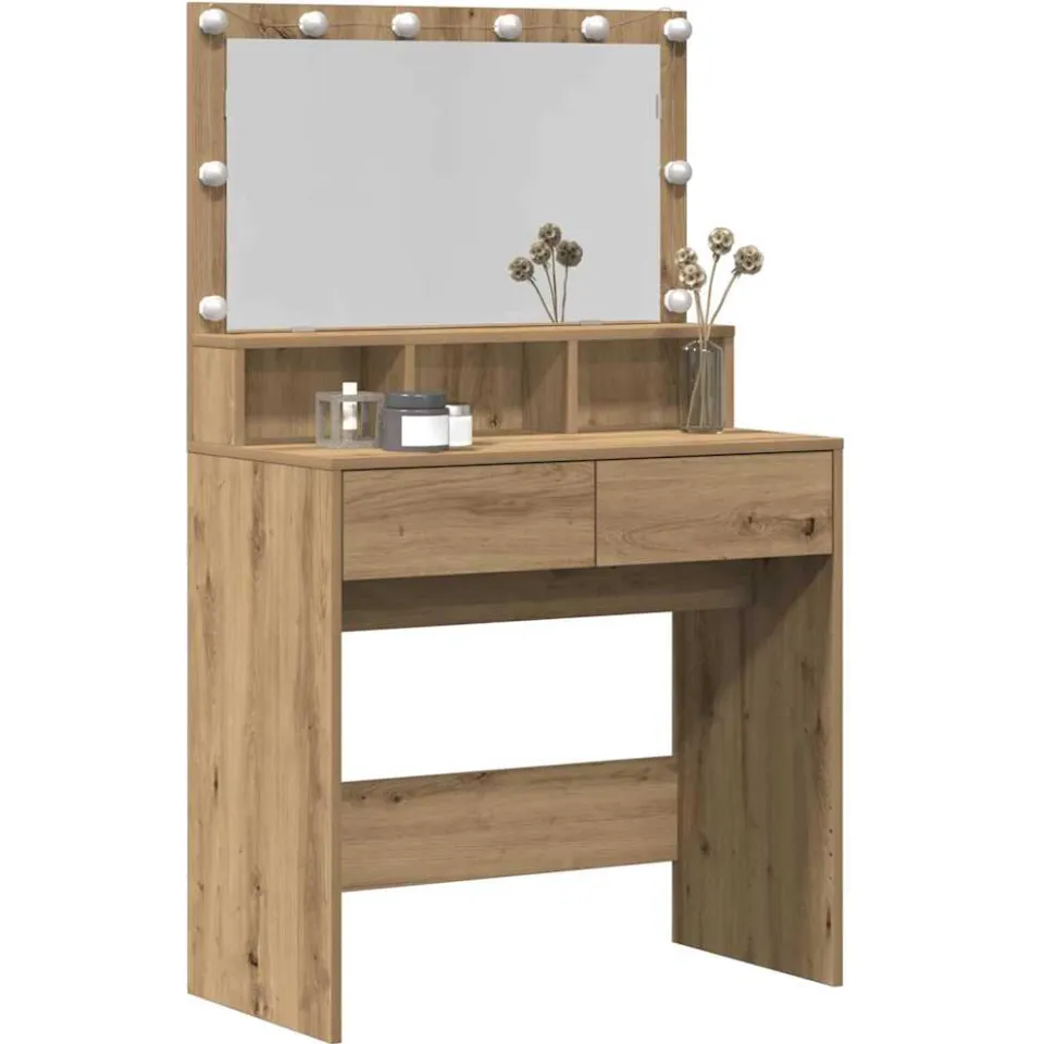 vidaXL Plafondtafel Artisan Eiken 80 x 41 x 134,5 cm Bewerkt hout Bruin