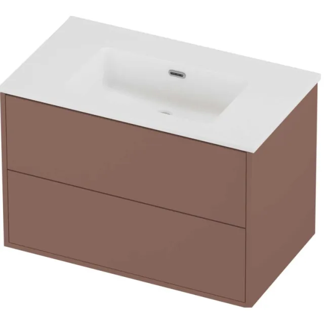 Proline Tribute Badmeubelset Porselein Elegant 2 Laden 80x46x54 cm Mat White Beauty Blush Rosé Goud