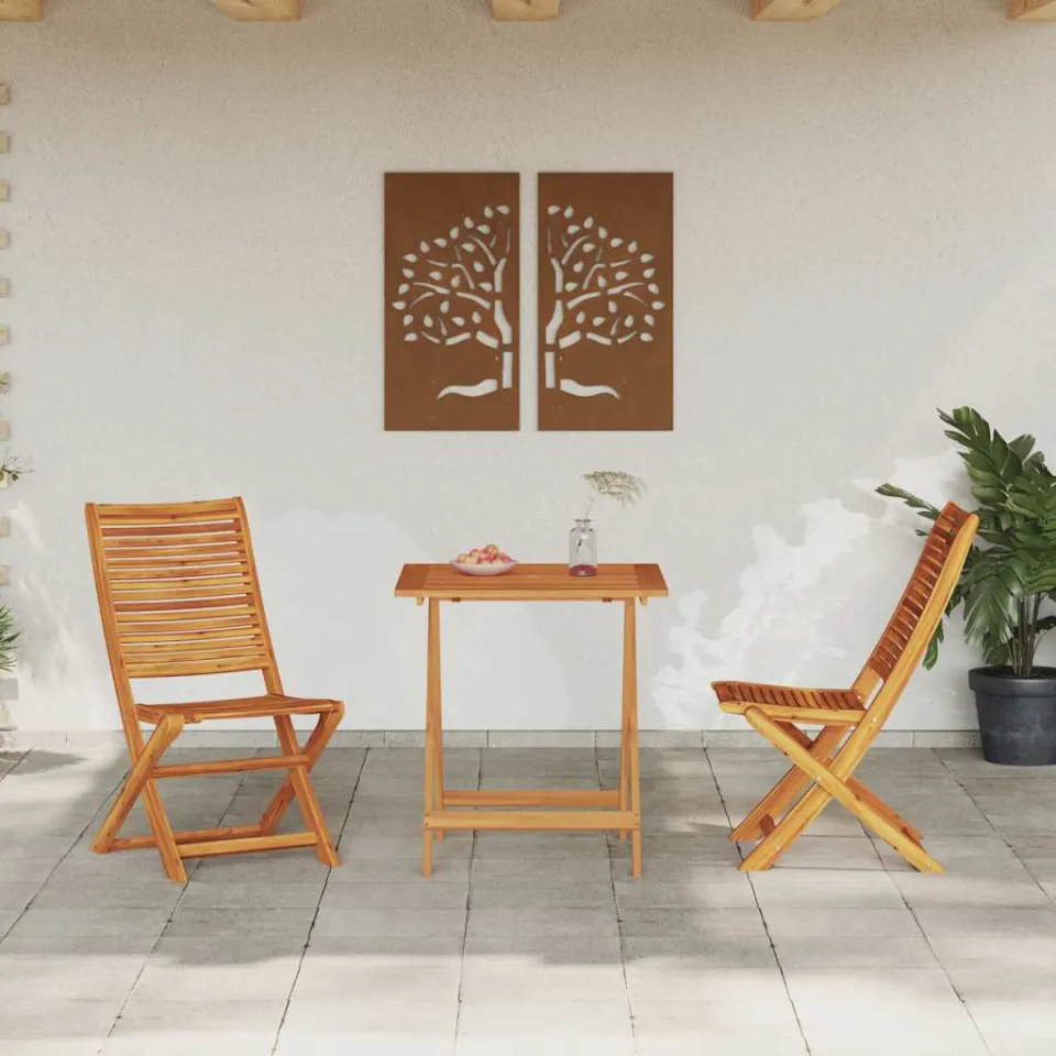vidaXL Vouw Bistro Set 3 st Bruin Massief Acaciahout, foto 3