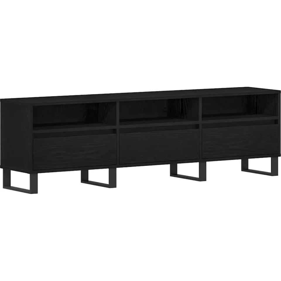 vidaXL TV-kast 150 x 30 x 44,5 cm Zwart Eiken Bewerkt hout, foto 3