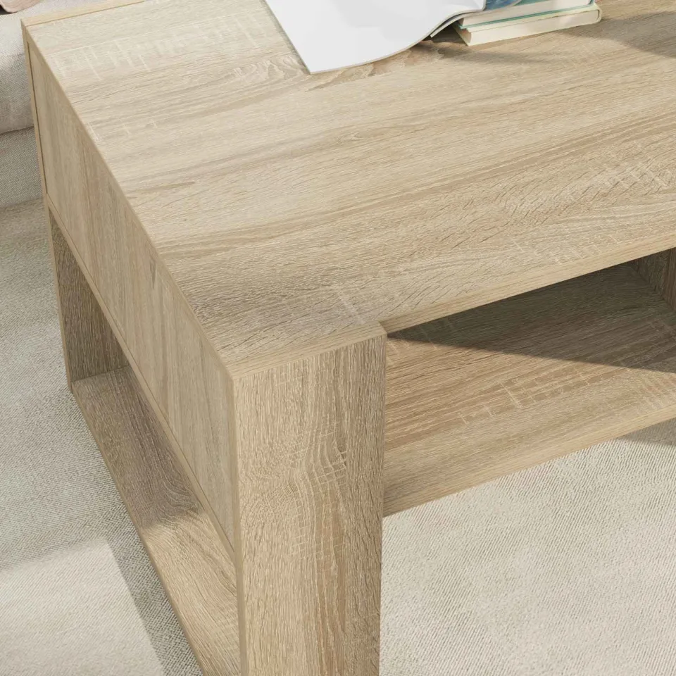 vidaXL Salontafel Sonoma Eiken 92 x 53 x 45 cm Bewerkt hout, foto 4