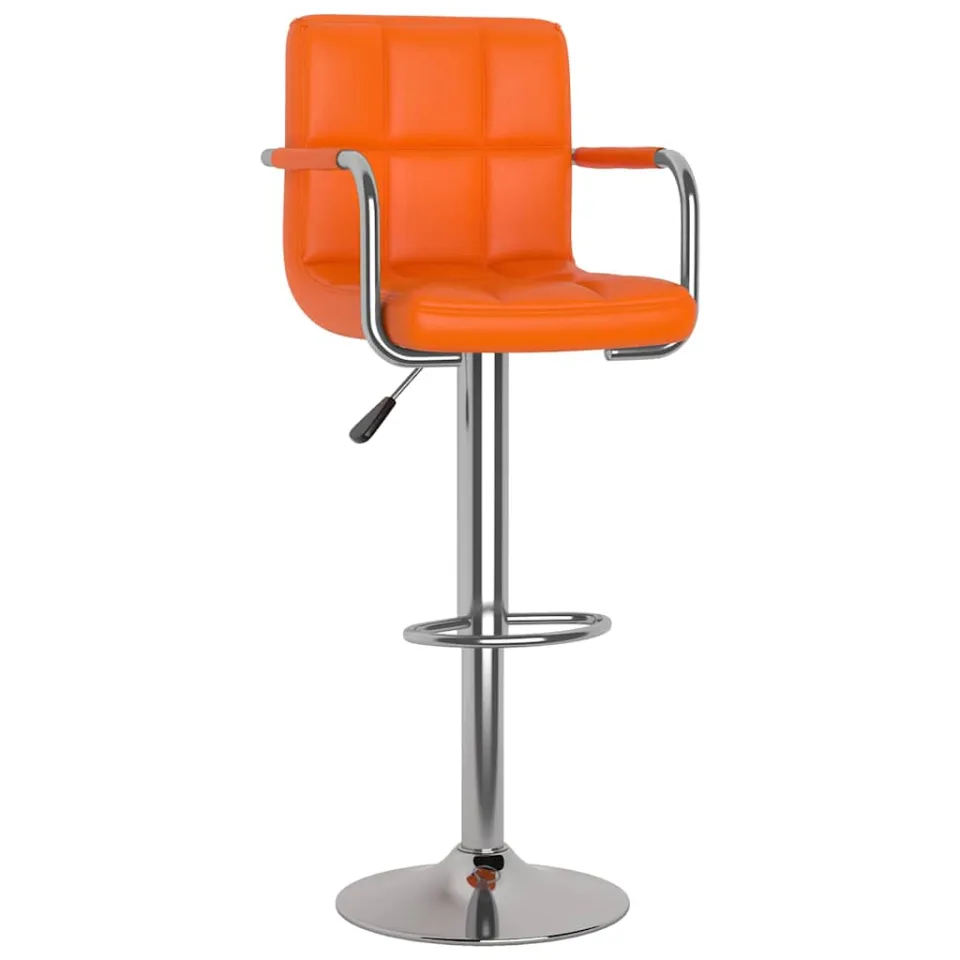 vidaXL Barkrukken 2 st kunstleer oranje