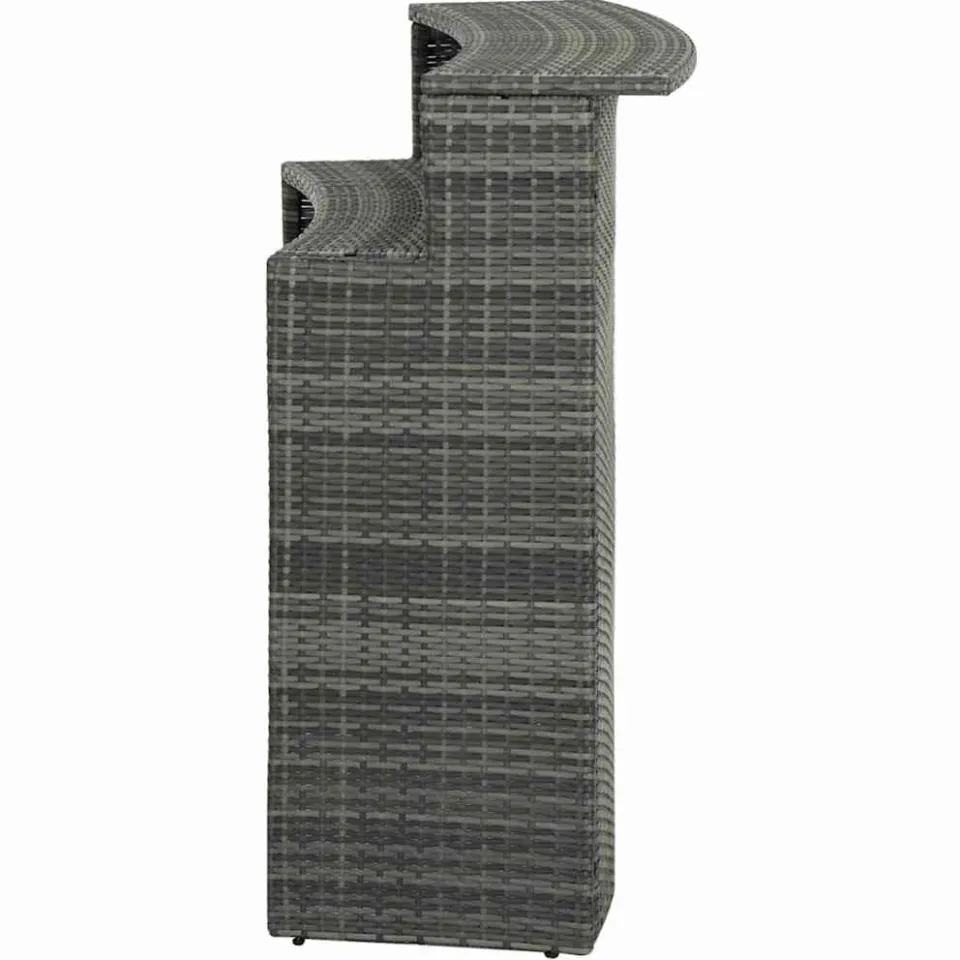 vidaXL Tuinbartafel 120x55x110 cm poly rattan grijs, foto 4